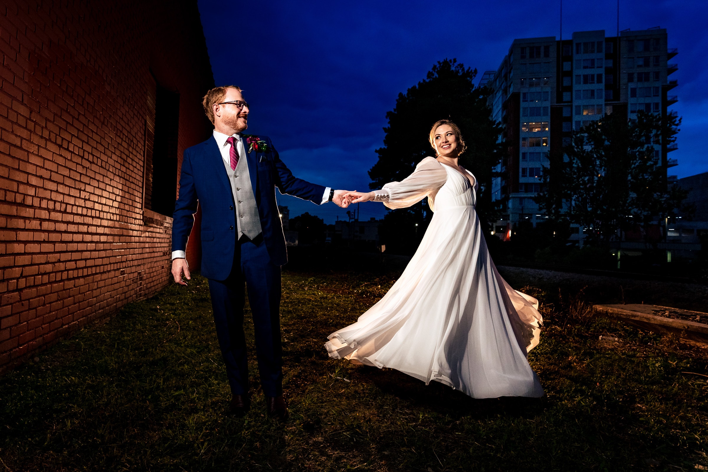 Blue hour portraits for drama in downtown Raleigh | photos by Kivus & Camera