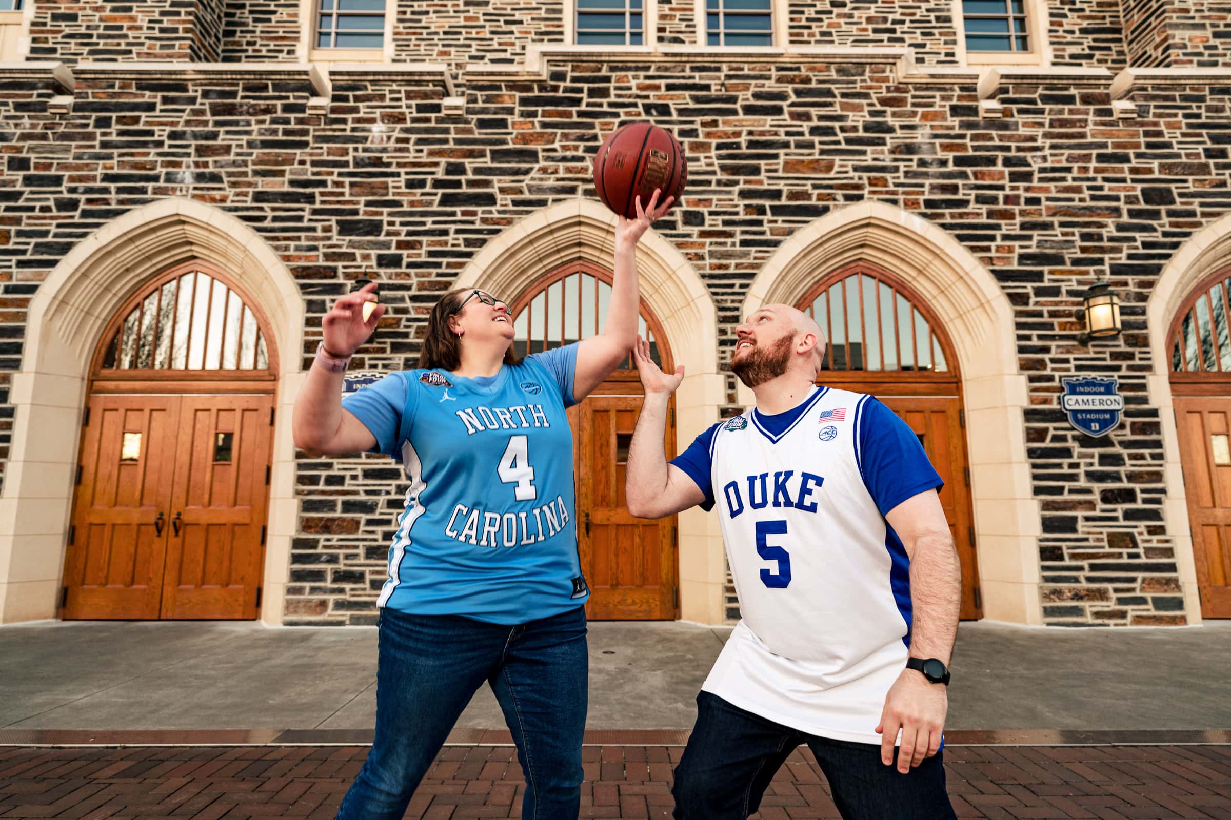 UNC v. Duke engagement photos on Duke Campus | photos by Kivus & Camera