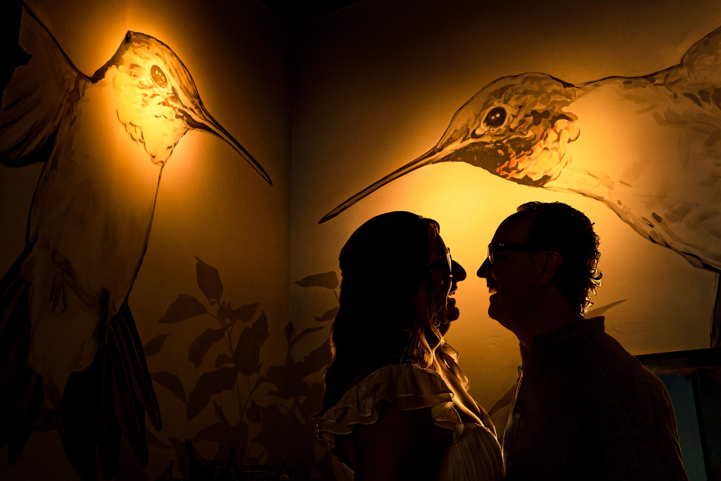 silhouette Wedding portrait at Hummingbird Raleigh | photo by Kivus & Camera