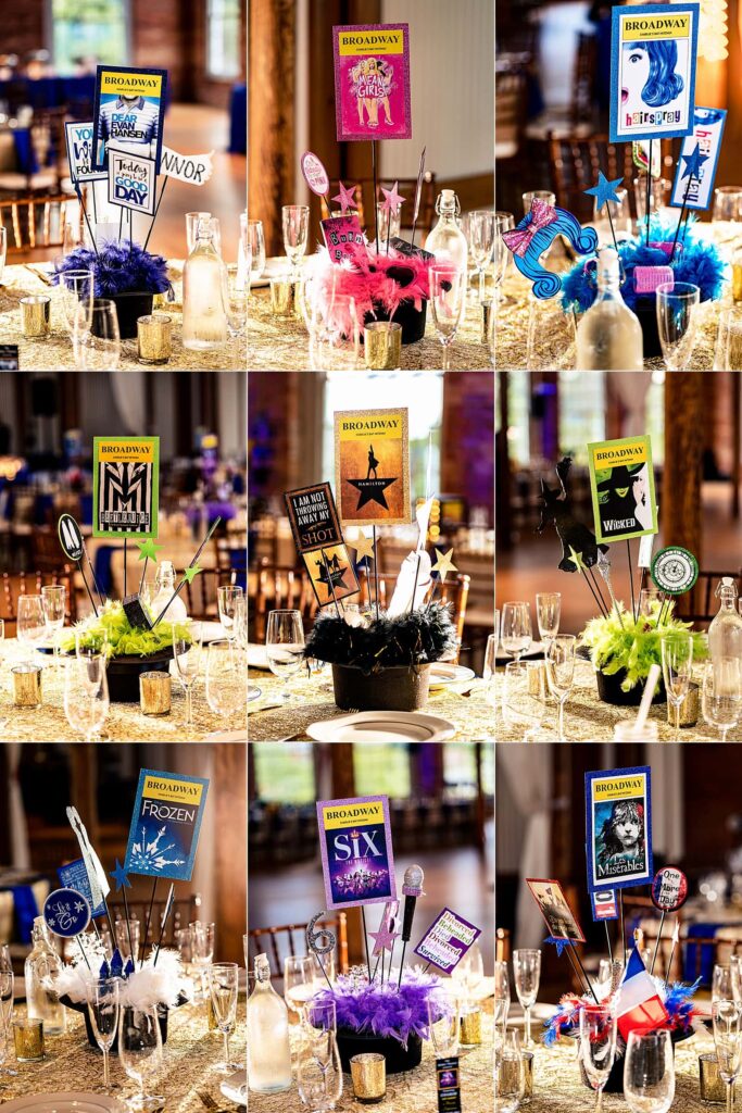 broadway themed bat mitzvah reception at The Cotton Room in Durham, NC