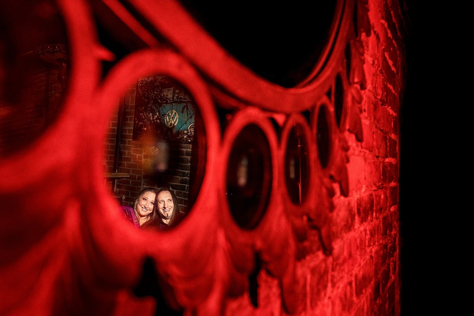 after dark engagement photo session - creative lighting and dramatic portraits