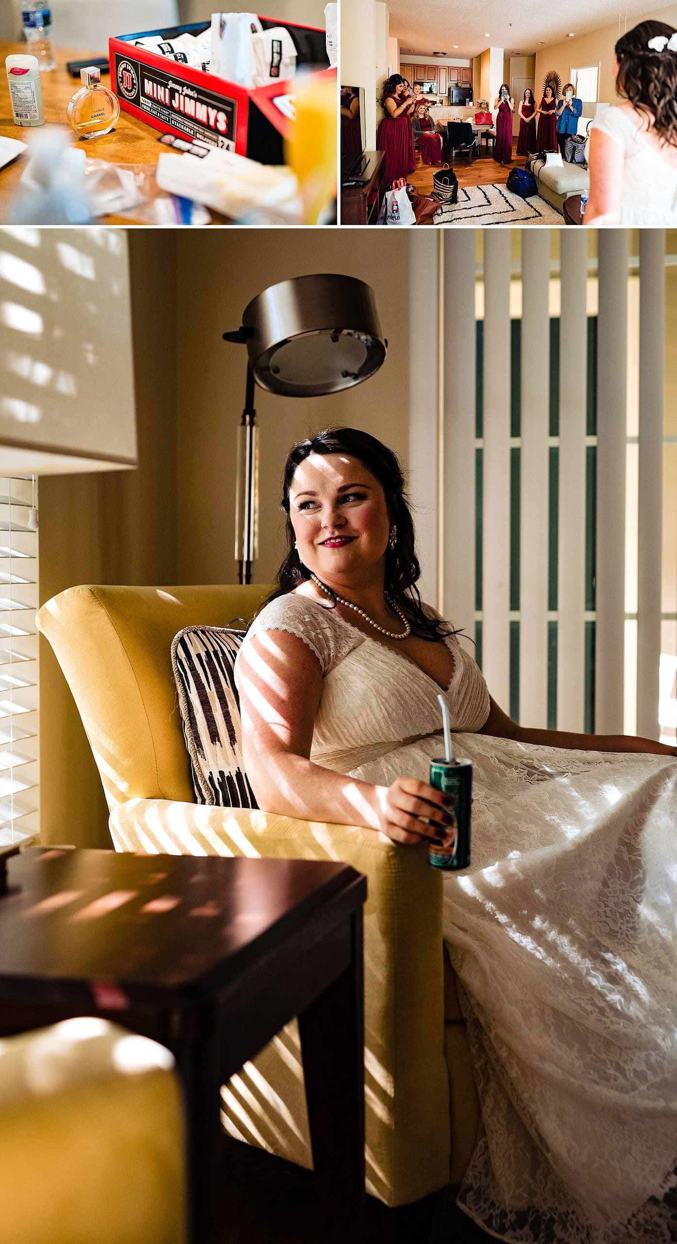 Bride gets ready before her All Saints Chapel Raleigh Wedding