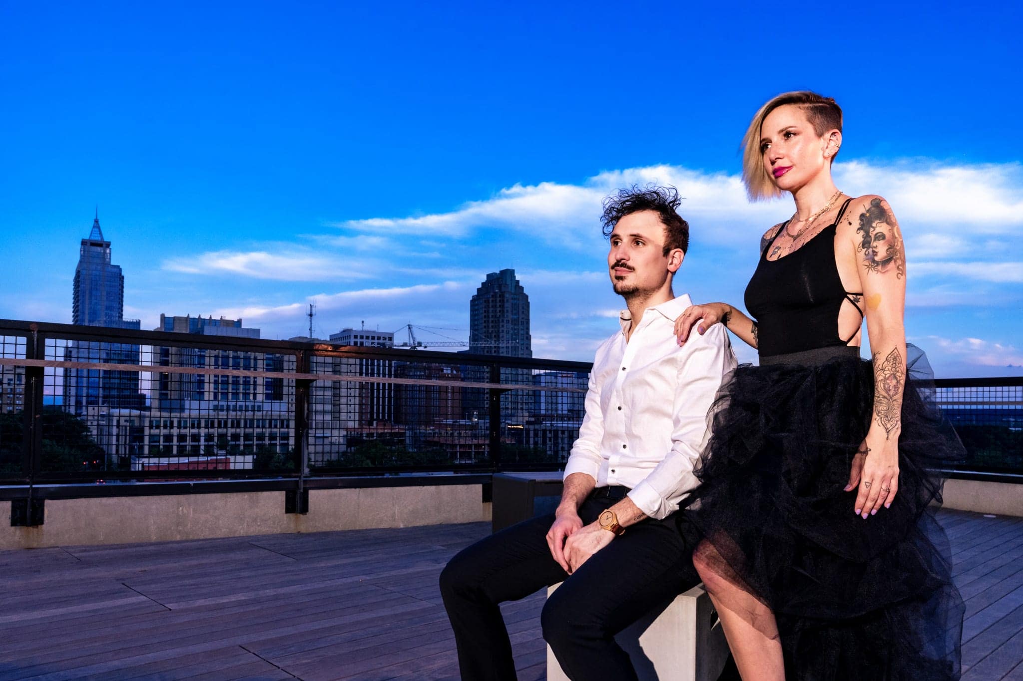 Downtown Raleigh warehouse district is a great engagement photo location | photos by Kivus & Camera