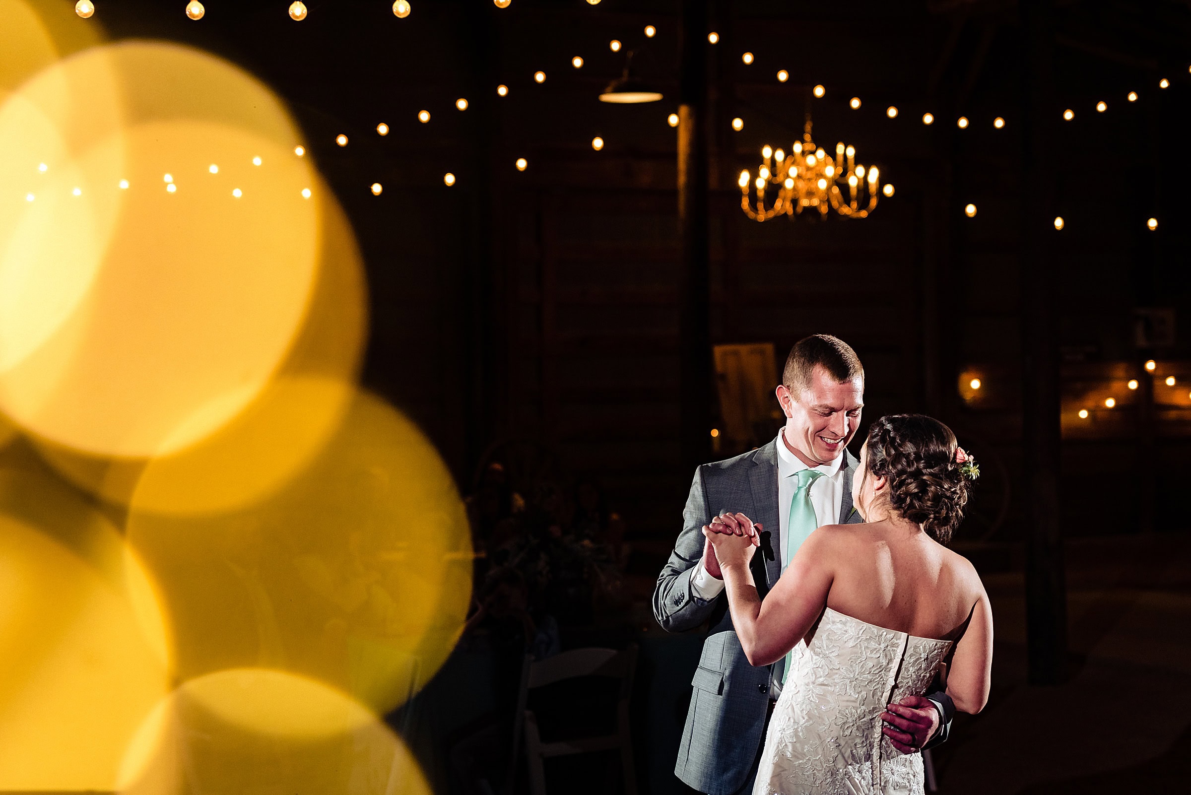 Barn at Lloyd's Dairy Wedding - Couple's first dance