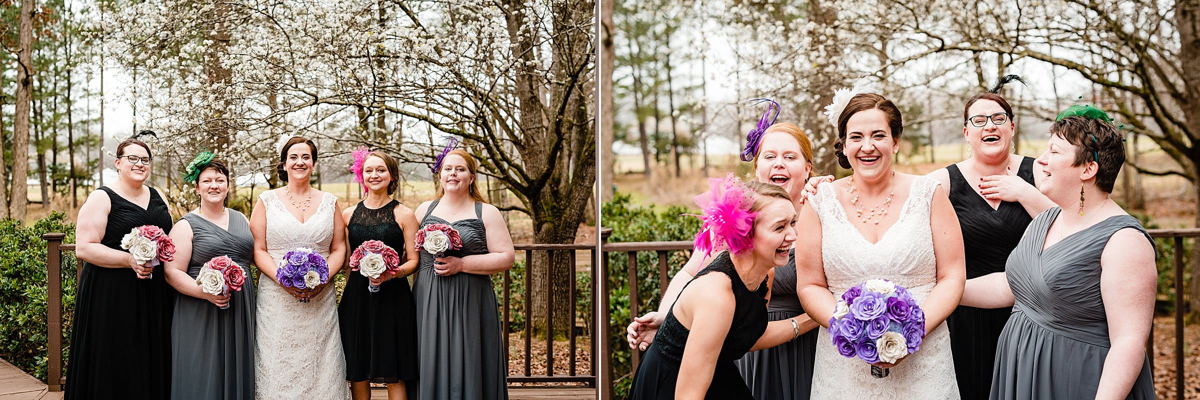 Colorful wedding - paper bouquets