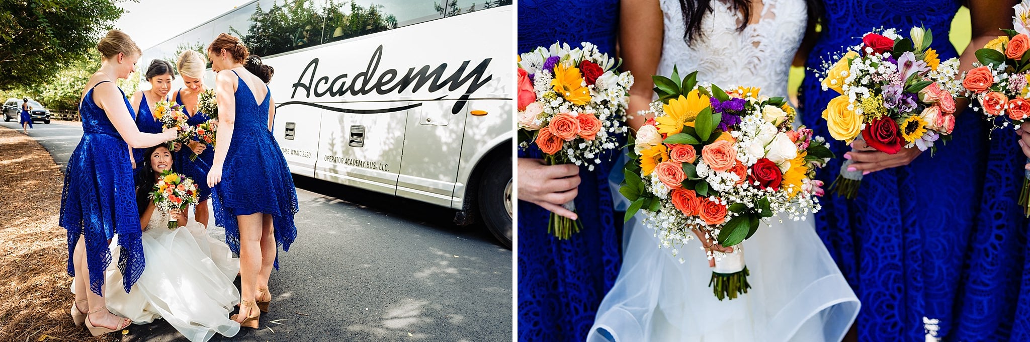 Barn at Woodlake Meadows, Duke blue bridesmaid dresses