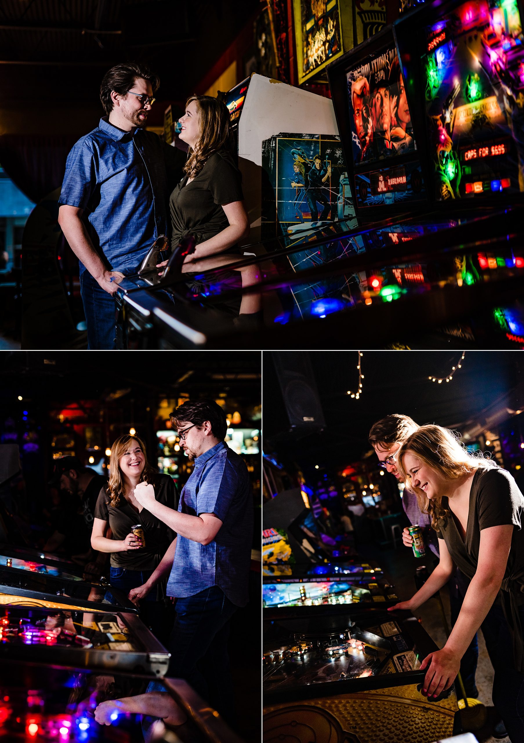 Baxter Barcade engagement photos in Chapel Hill | fun engagement photo ideas | kivusandcamera.com