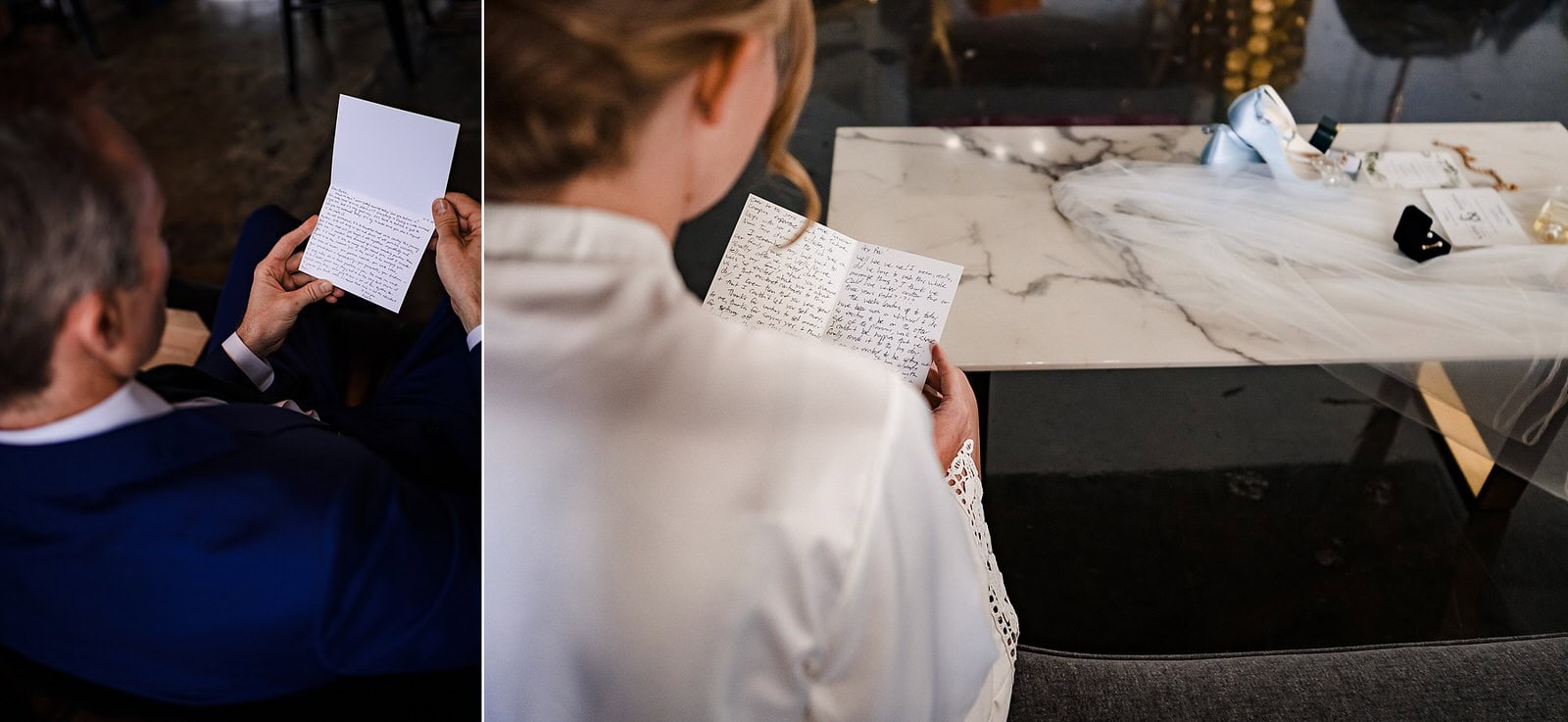 Wedding day ideas: exchange letters with one another before you see each other