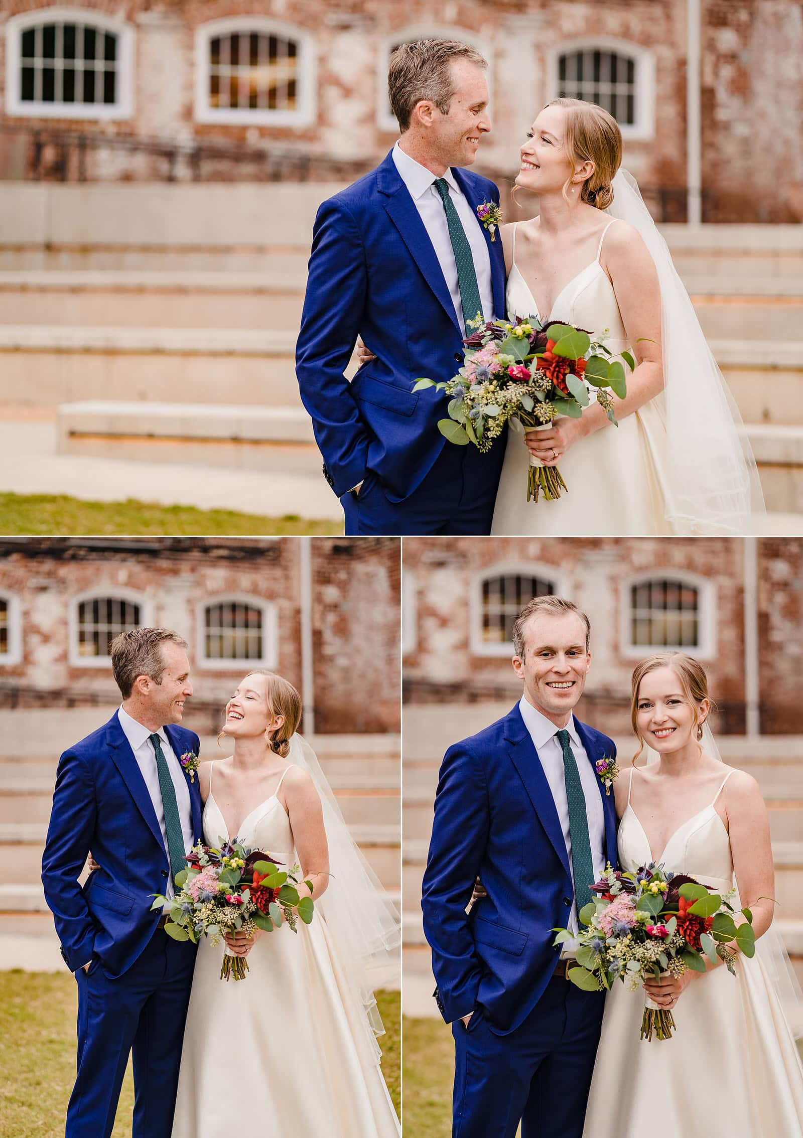 Wedding portraits at Golden Belt for a Belt Line Station wedding