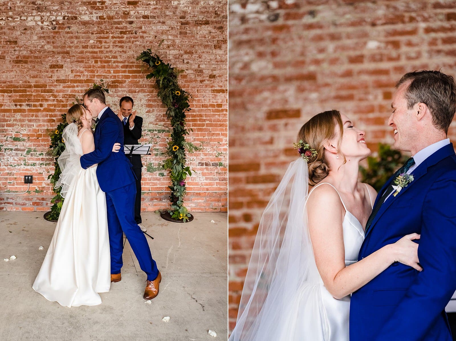 This couple's reactions after their first kiss as husband and wife are adorable!