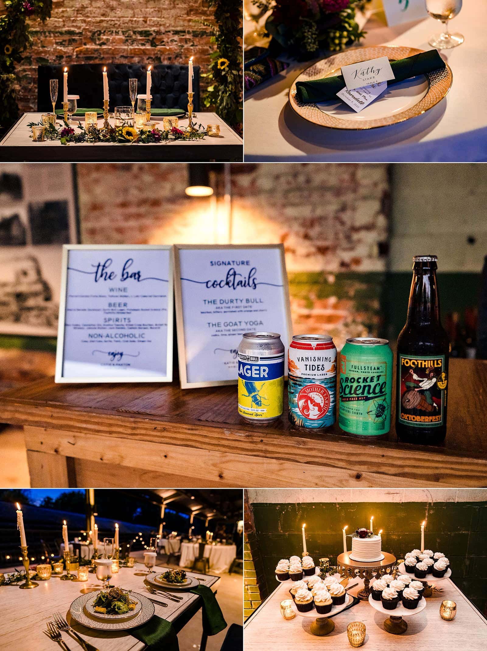 Green and navy wedding decor inspiration, candlelit wedding reception, winter wedding decor