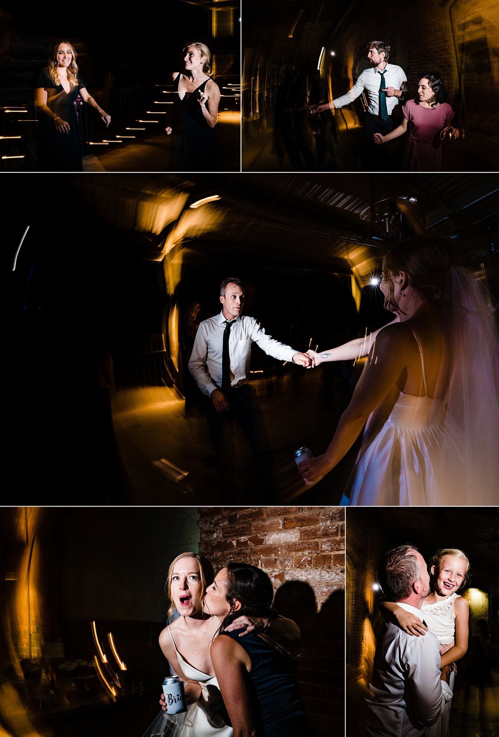 Wedding reception party at Belt Line Station in Durham, NC