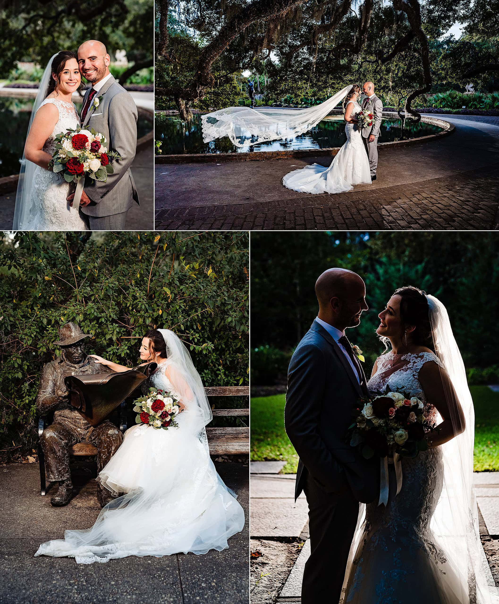 Wedding Couple, Bride and Groom portraits | Brookgreen Gardens, Brookgreen Gardens Wedding, Carolina Wedding, Colorful Wedding, Emotional Wedding, kivusandcamera.com, South Carolina Wedding, Southern Wedding