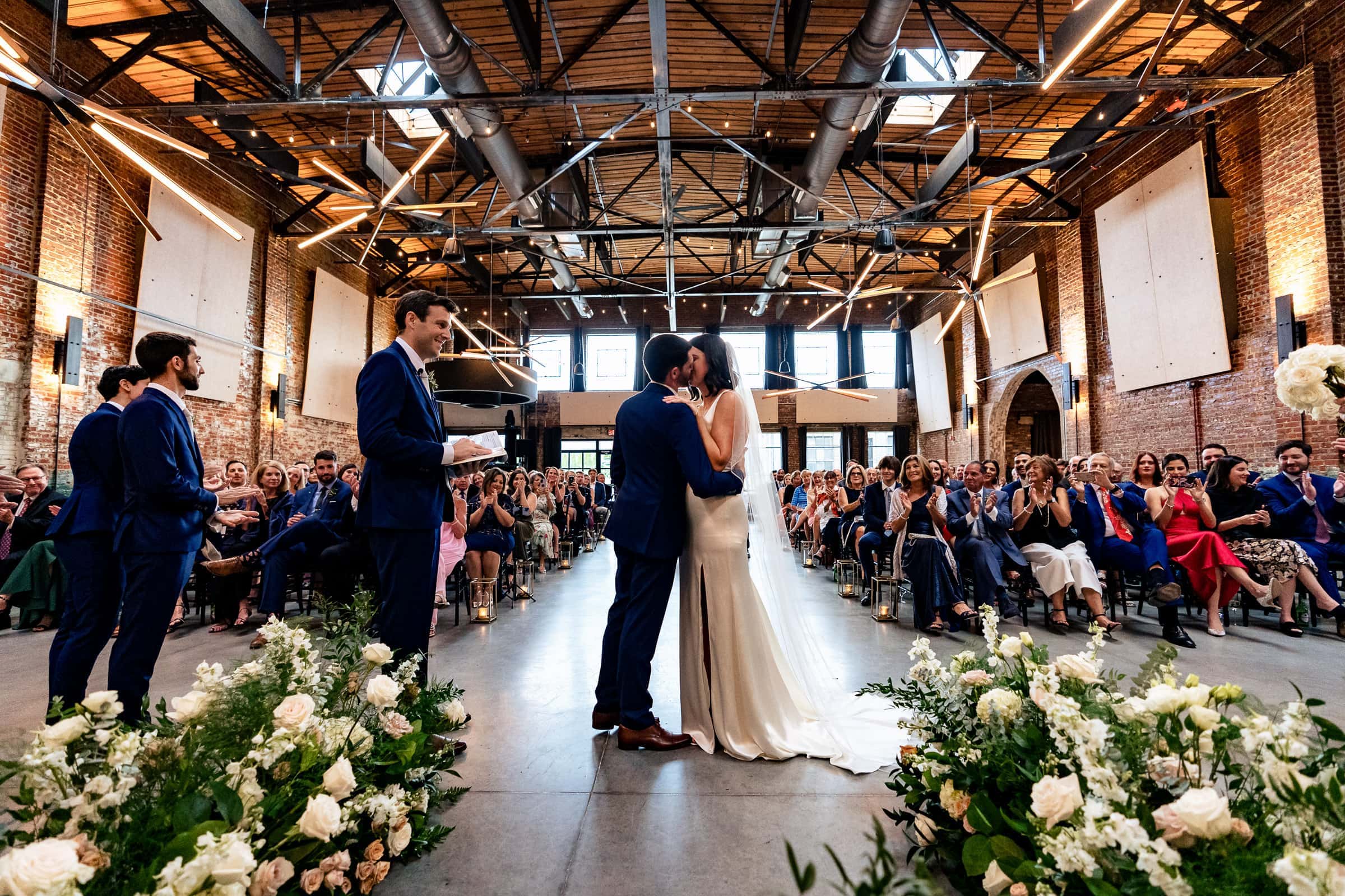 Cadillac Service Garage wedding ceremony | photos by Kivus & Camera