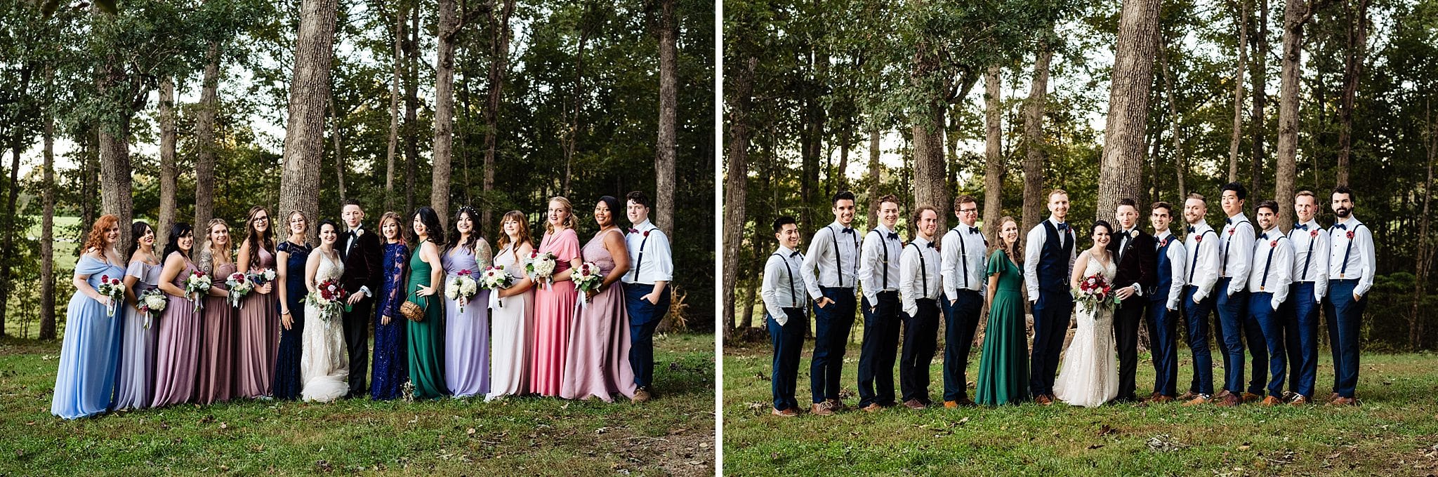 Mismatched bridesmaids dresses