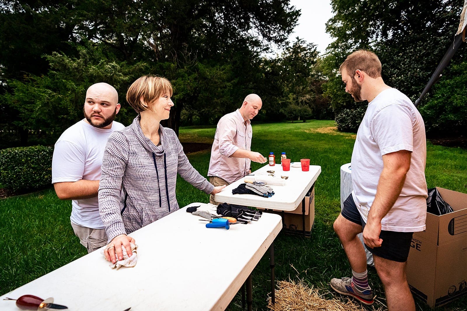 casual wedding with an oyster roast