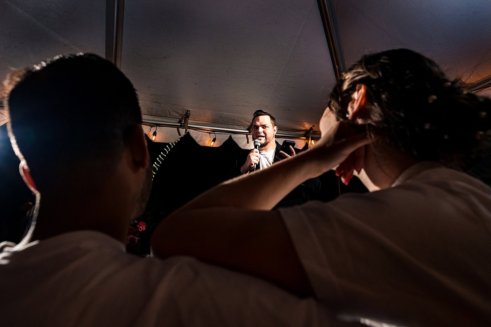 This bride jokingly claims she "forced" her friends to make speeches for her, but it's clear they were really happy to do so and they were all hilarious