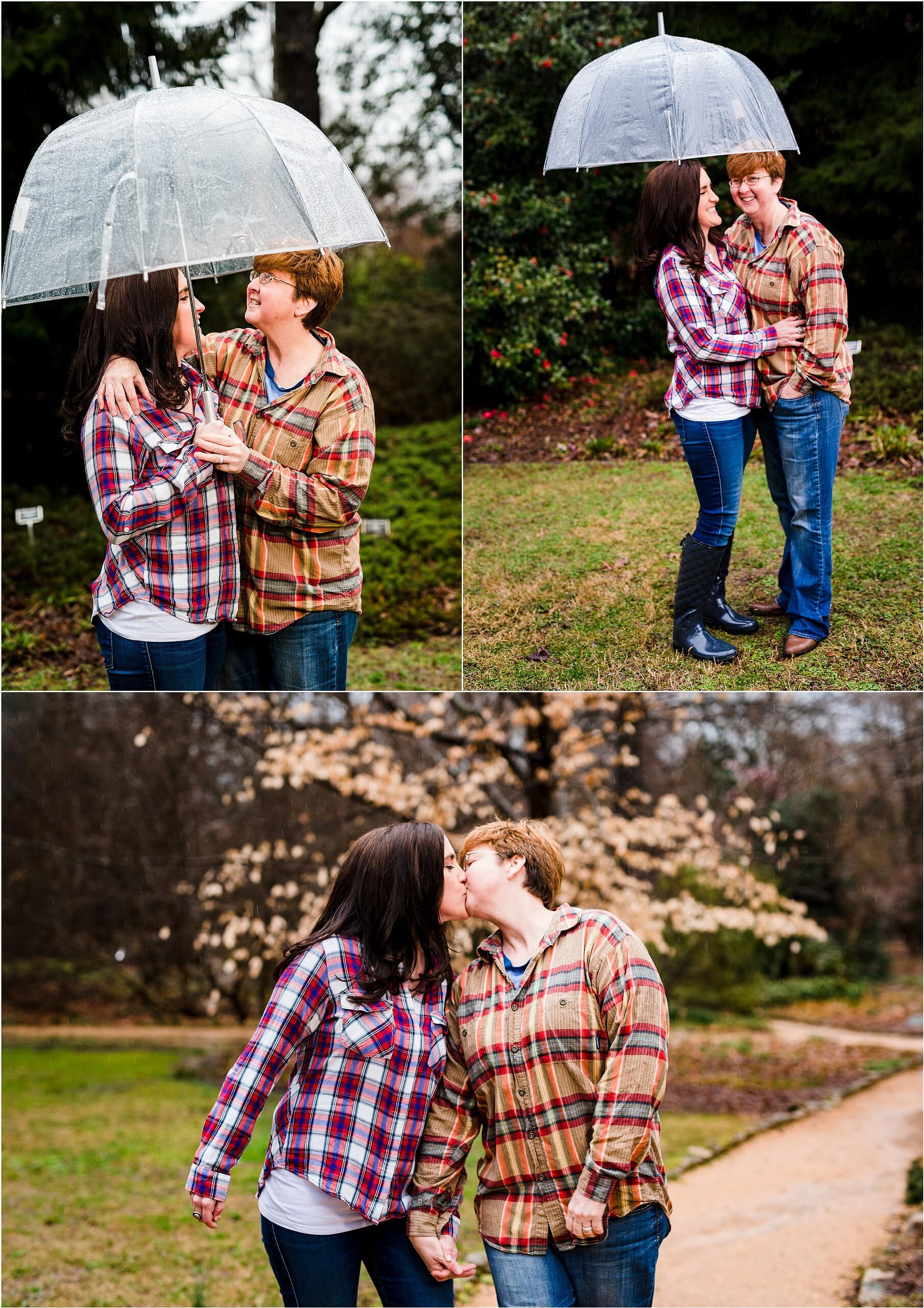 Chapel Hill Engagement Session - same-sex couple - rainy engagement session
