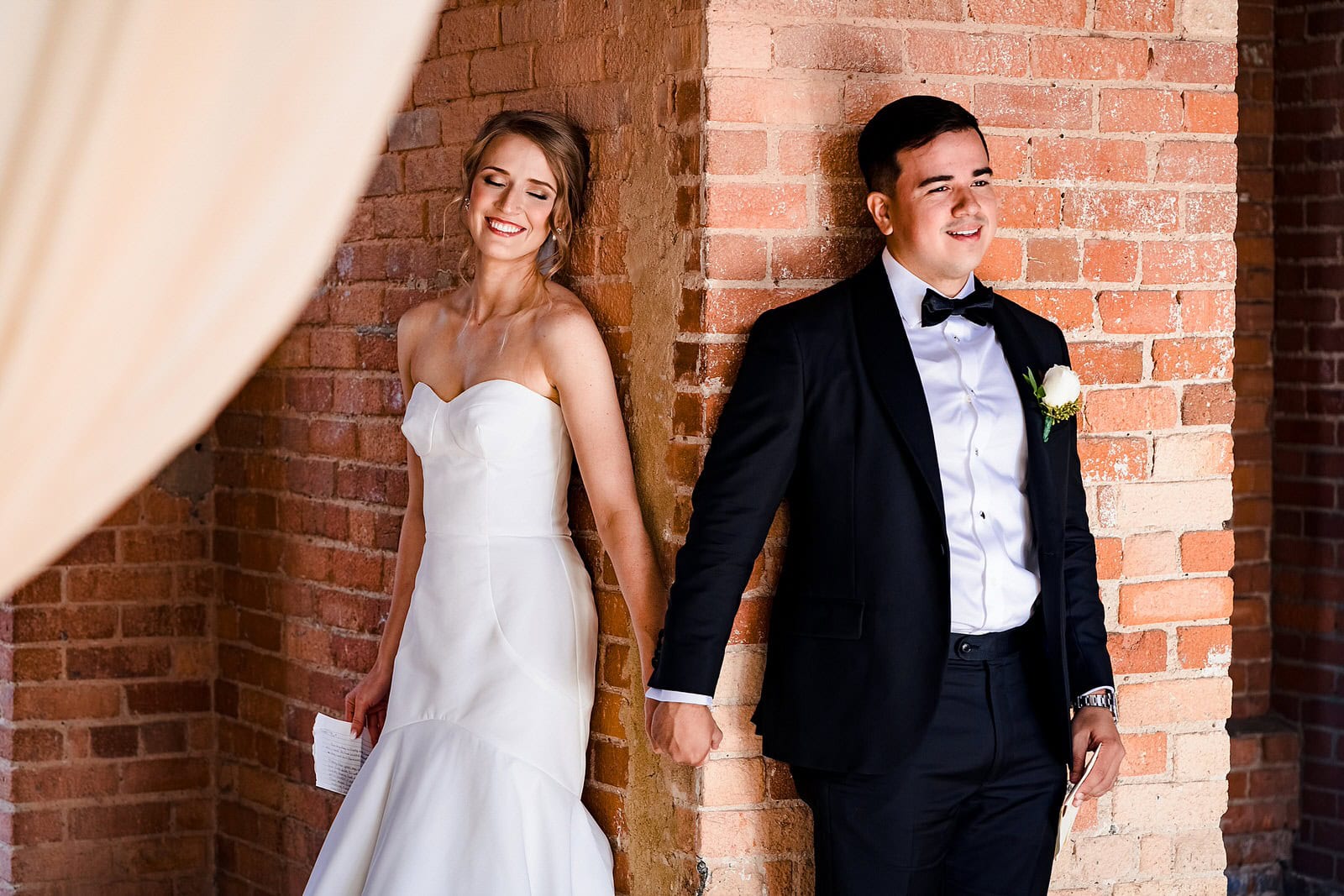 This couple exchanged letters without seeing one another before the ceremony