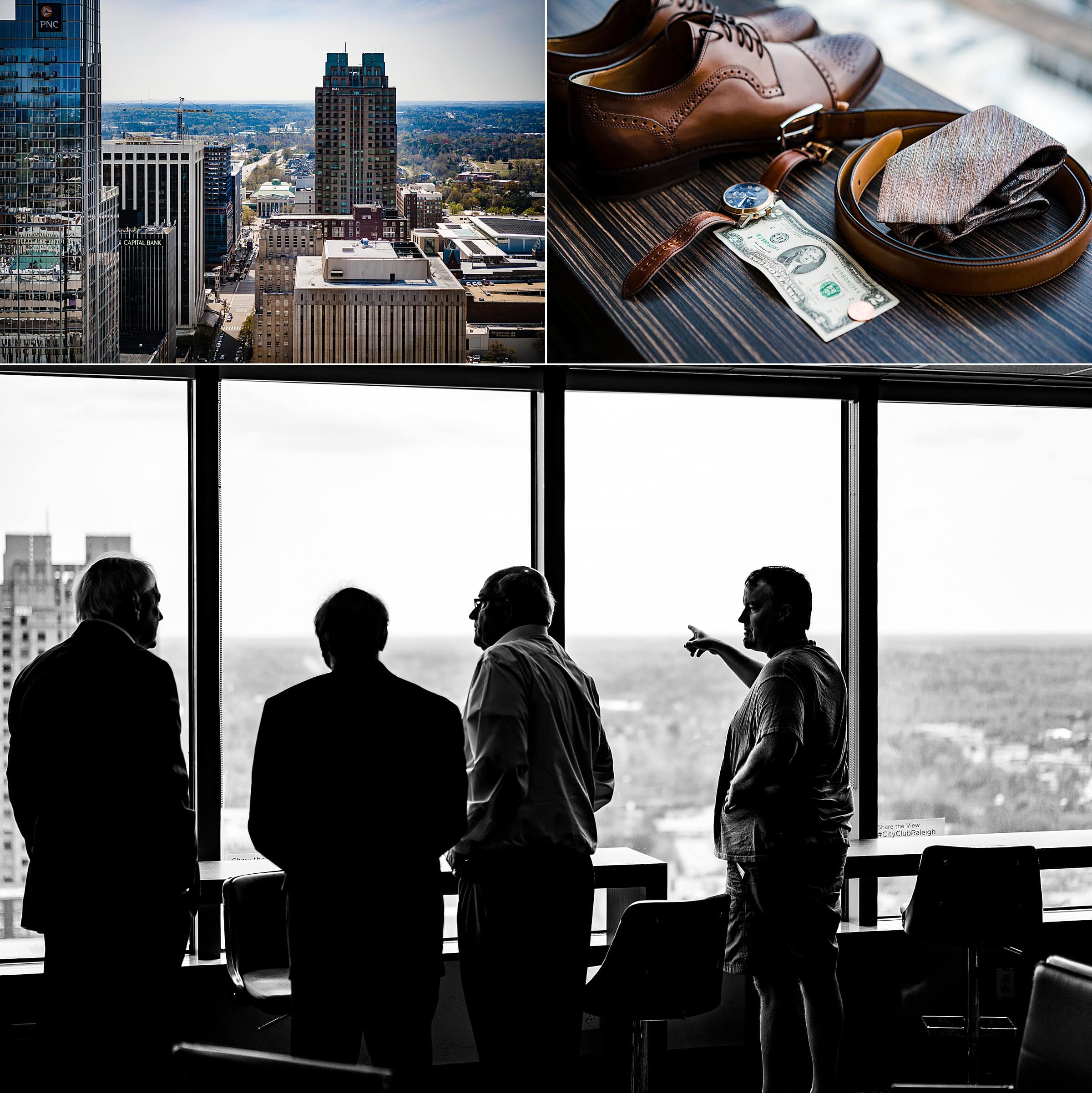 Groom Prep City Club Wedding