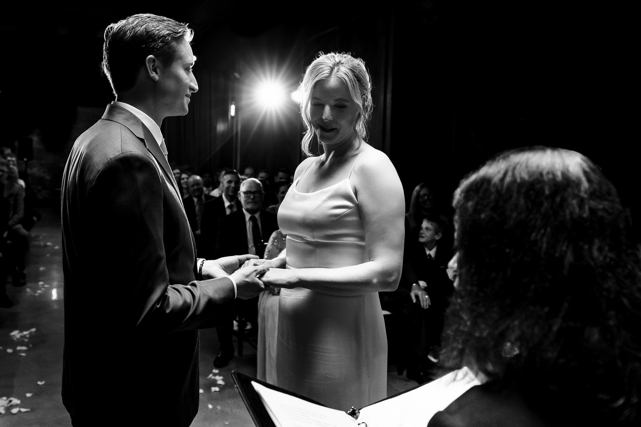 indoor wedding ceremony at The Grove at City Market | photo by Kivus & Camera