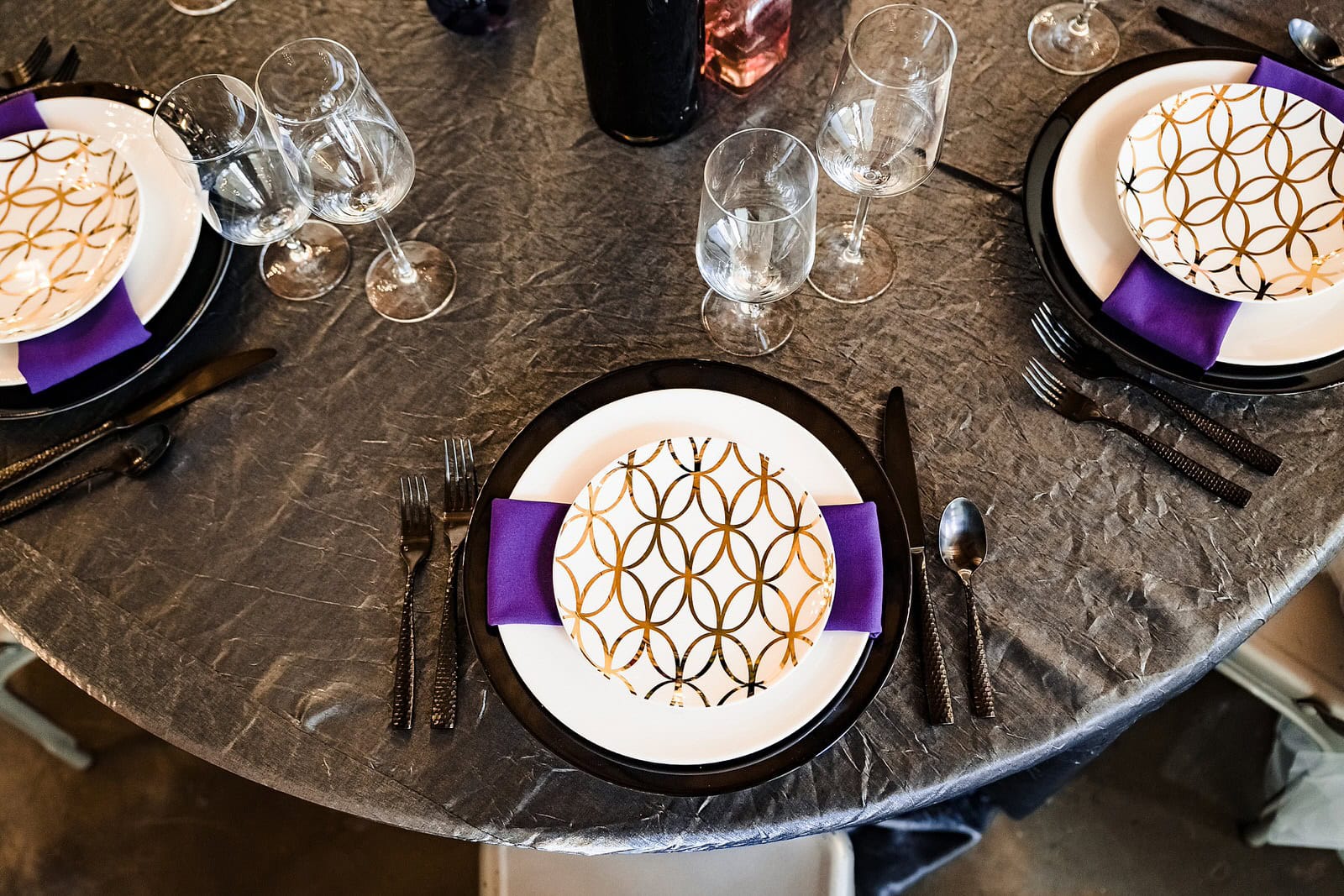 Lucky Strike Suite set up for an intimate wedding as part of a colorful wedding inspiration shoot