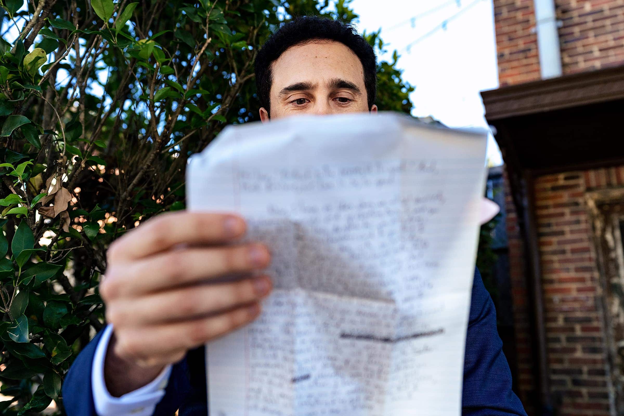 write a letter to your partner to read on the wedding morning