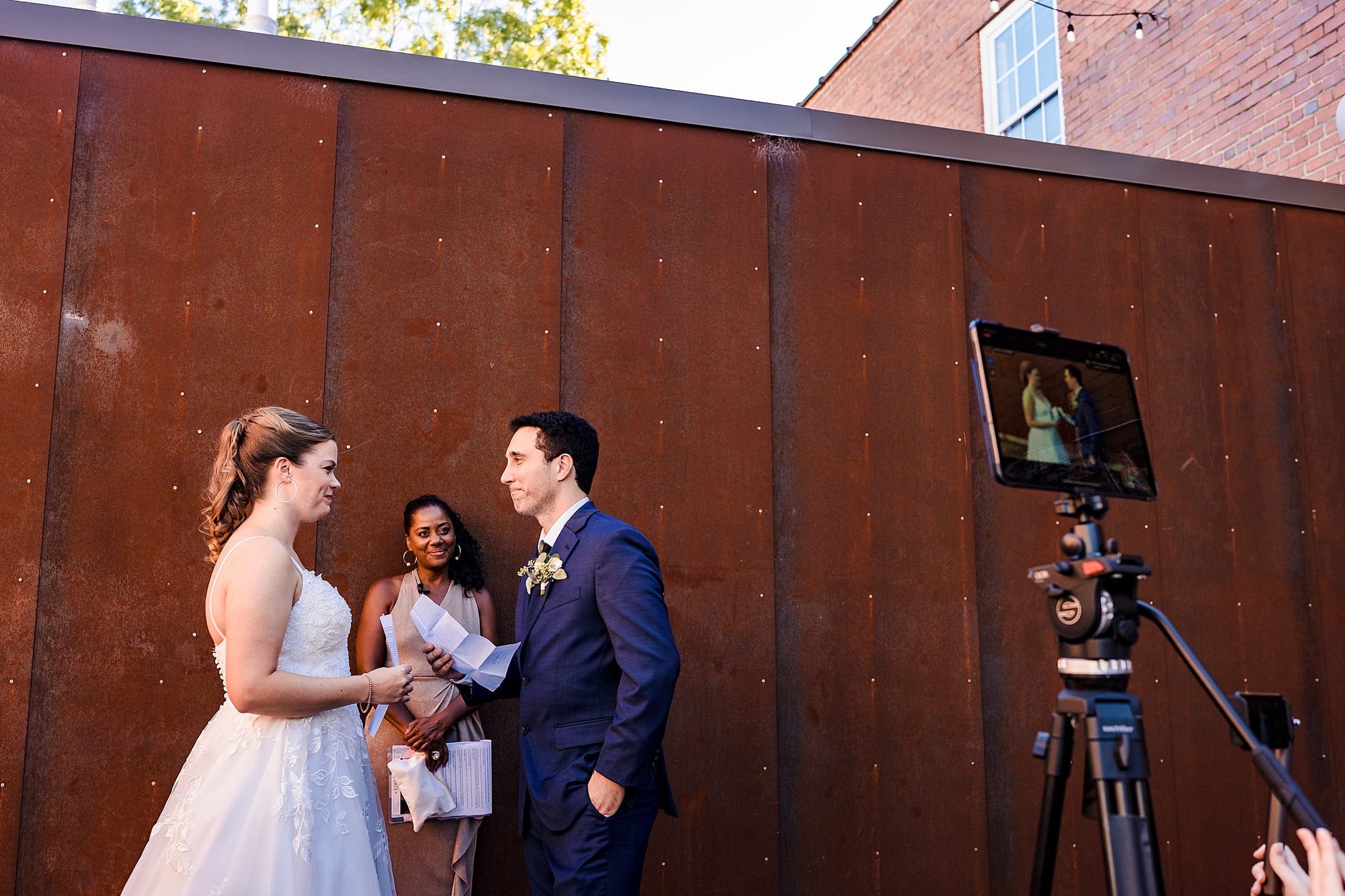 this durham cookery wedding ceremony was a full on production with props and audience participation