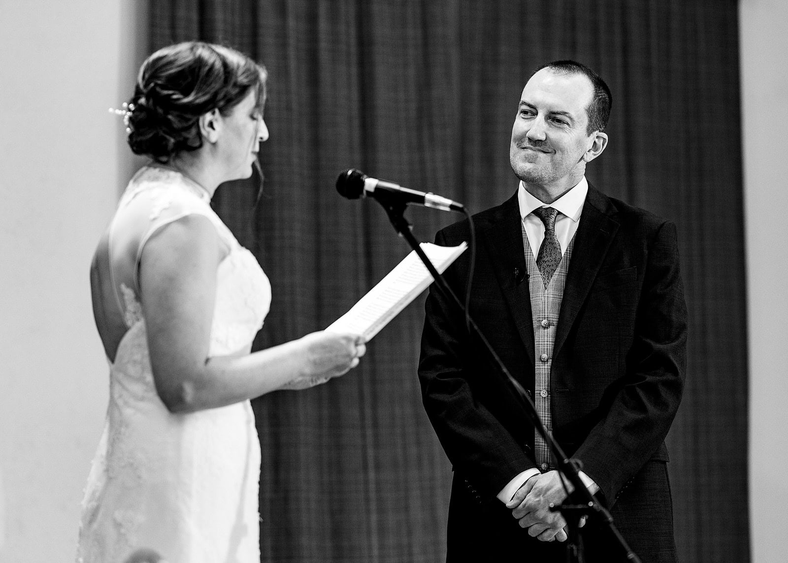 Socially distanced wedding at Old Murphey School