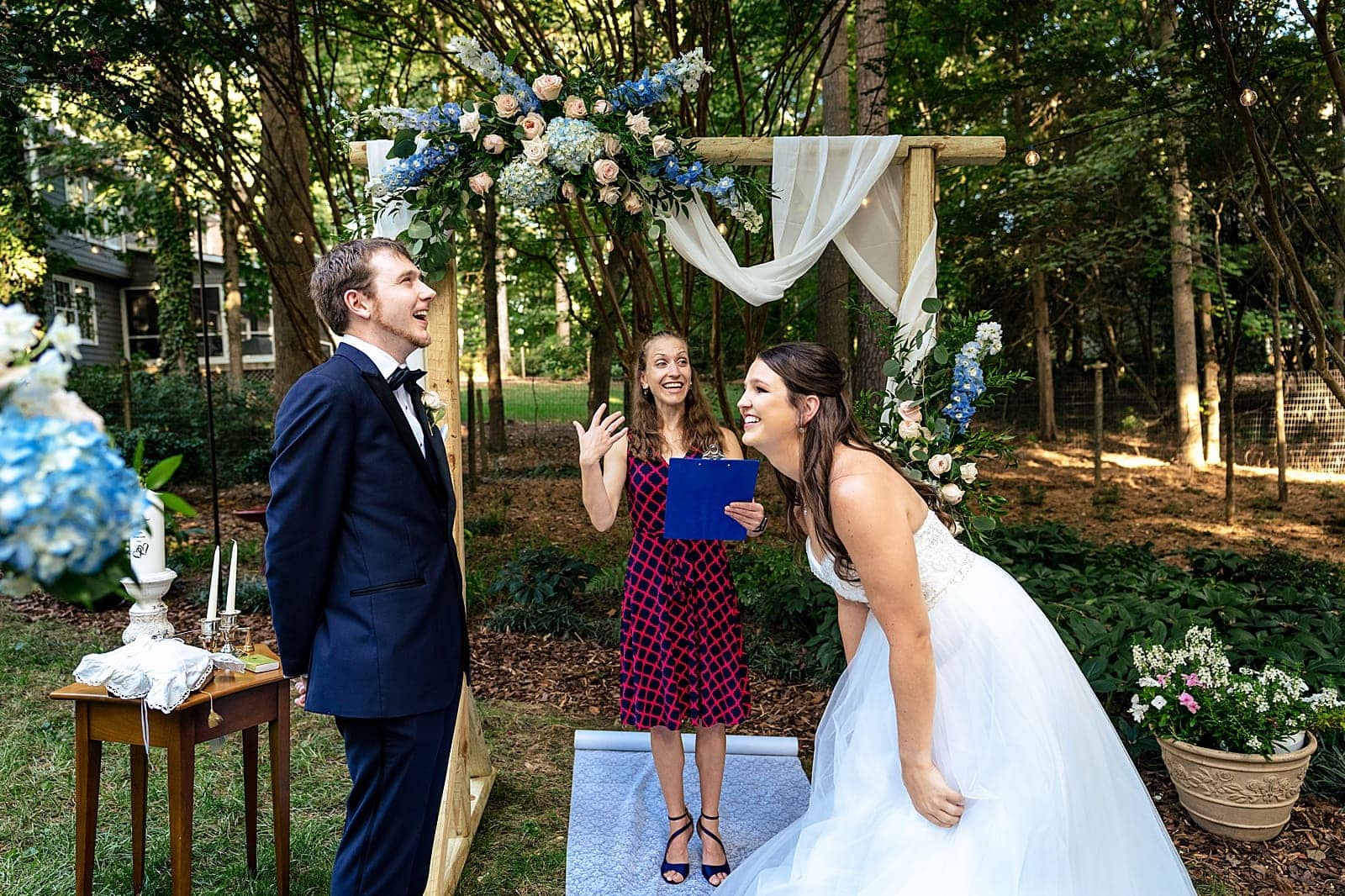You should absolutely be laughing during your wedding ceremony