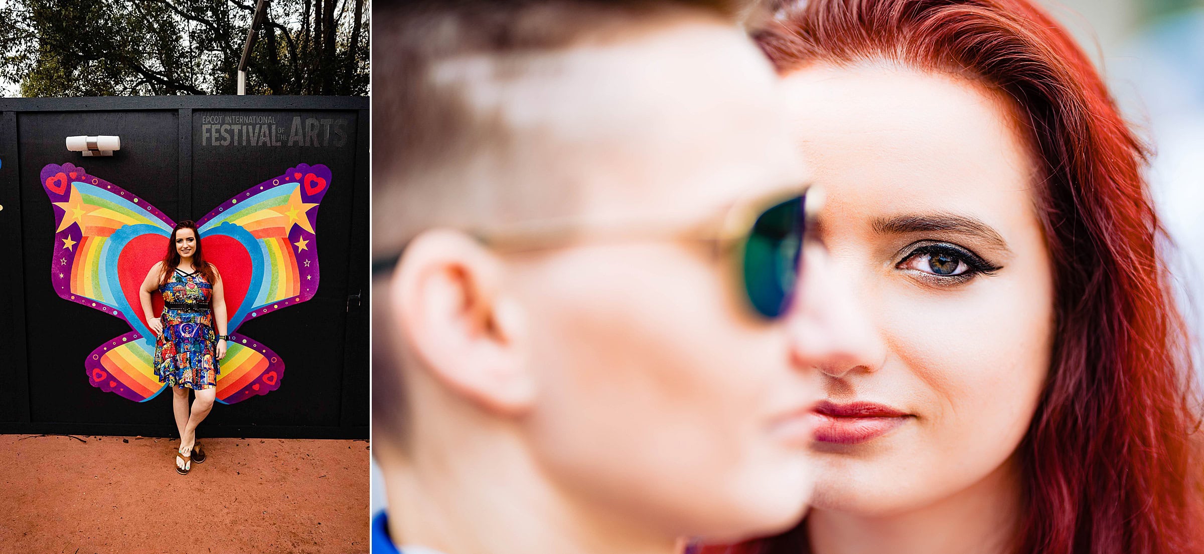 Creative portrait of same-sex couple | Disney engagement, disney engagement photos, Disney portraits, epcot engagement photos, kivusandcamera.com, magic kingdom engagement photos, same-sex engagement photos, Walt Disney World engagement