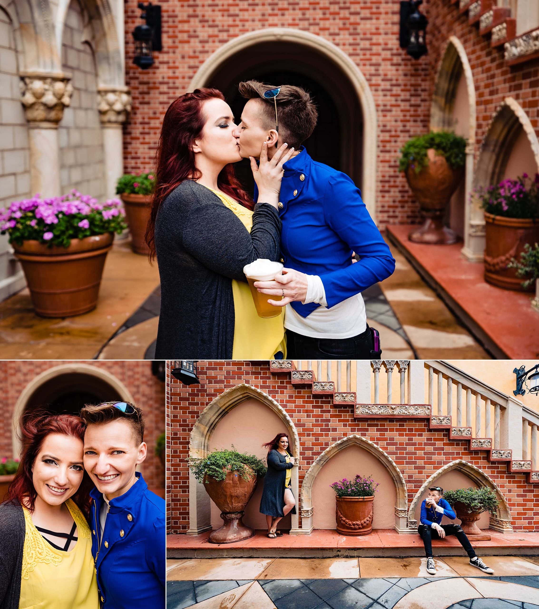 romantic same-sex engagement photos at Disney | Disney engagement, disney engagement photos, Disney portraits, epcot engagement photos, kivusandcamera.com, magic kingdom engagement photos, same-sex engagement photos, Walt Disney World engagement photos