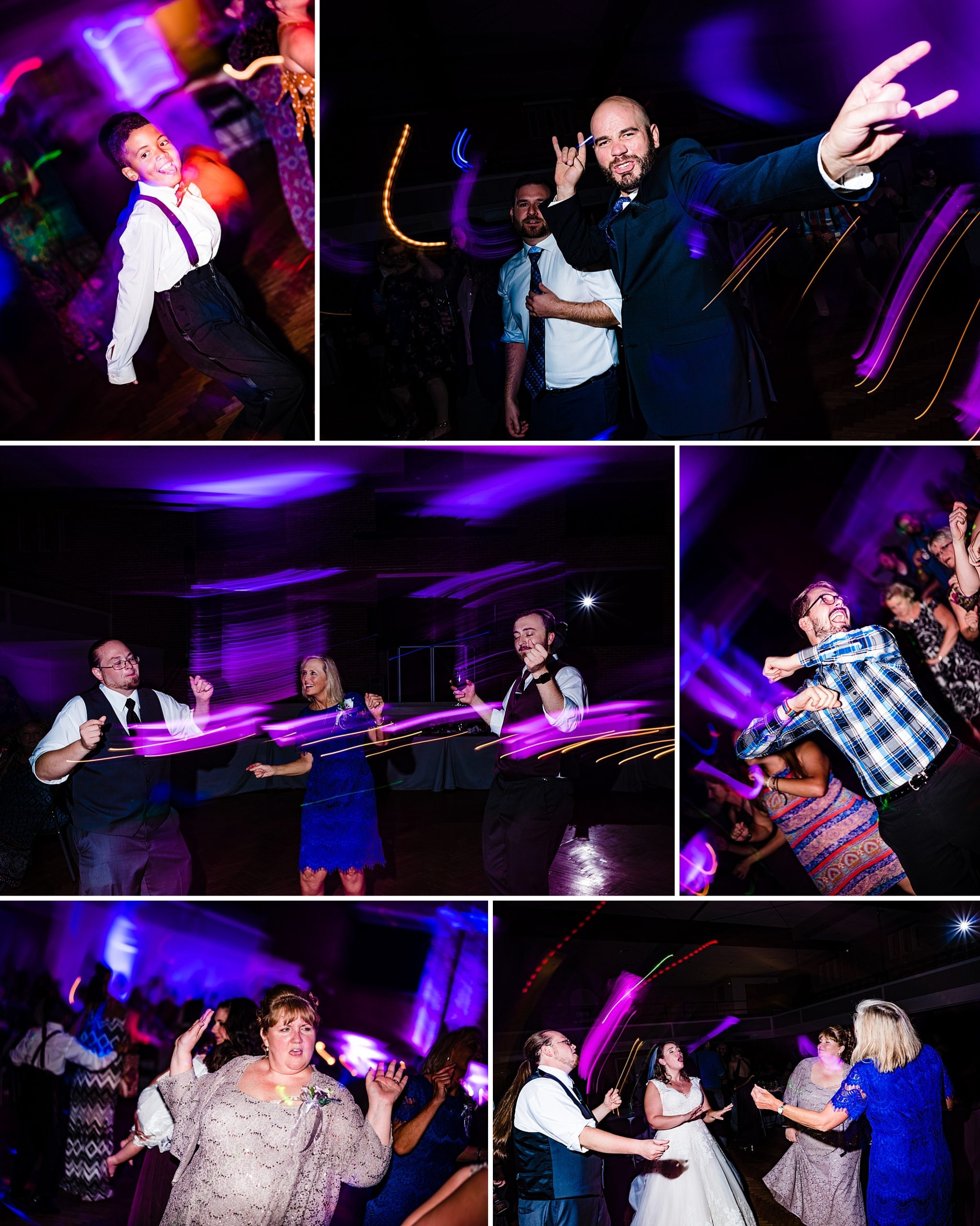 Fun wedding reception dance floor photos at a Durham Armory Wedding, Downtown Durham Wedding