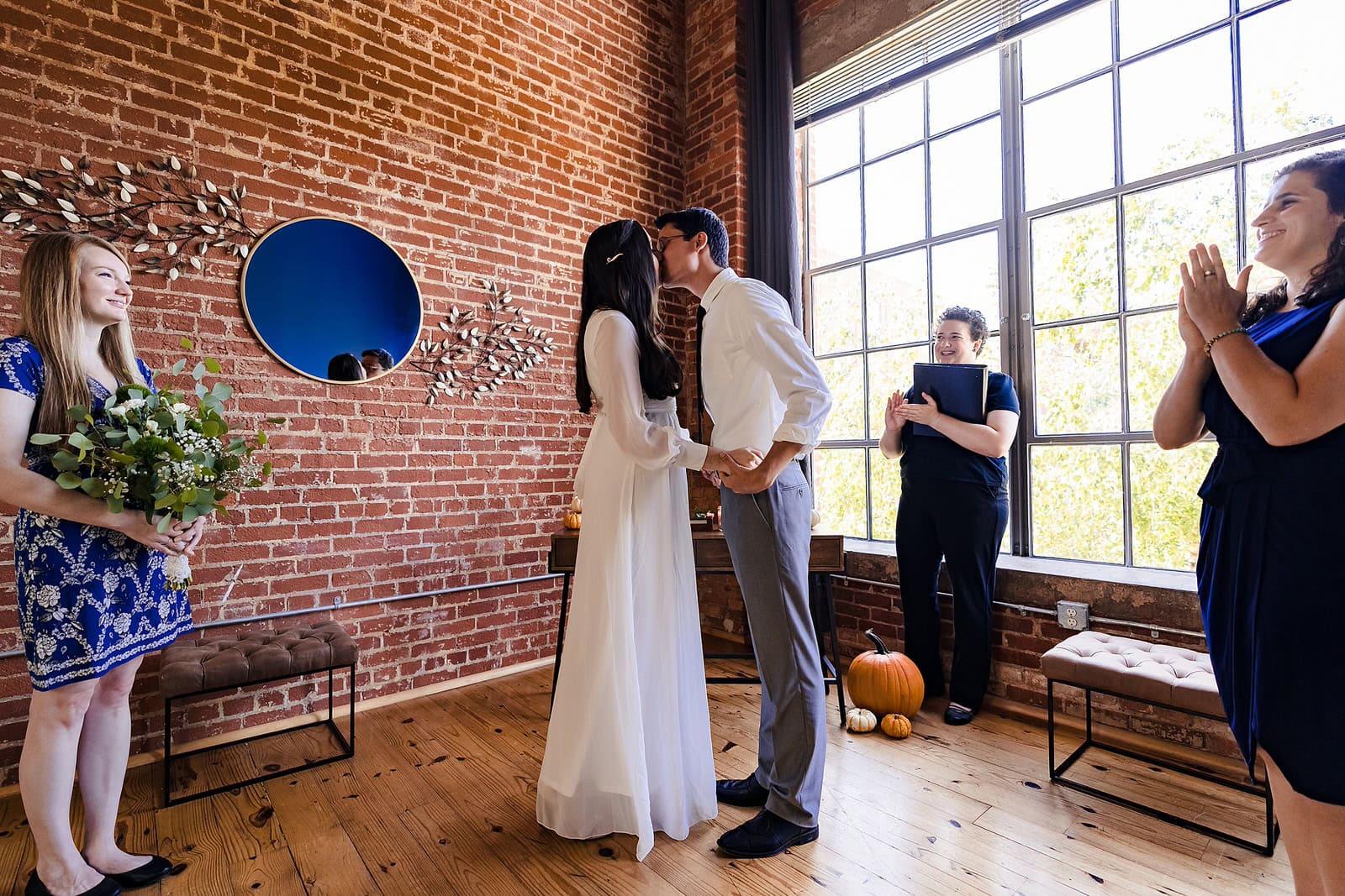 first kiss as husband and wife!