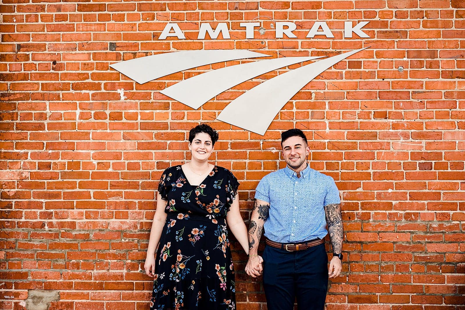 Durham train station engagement photos