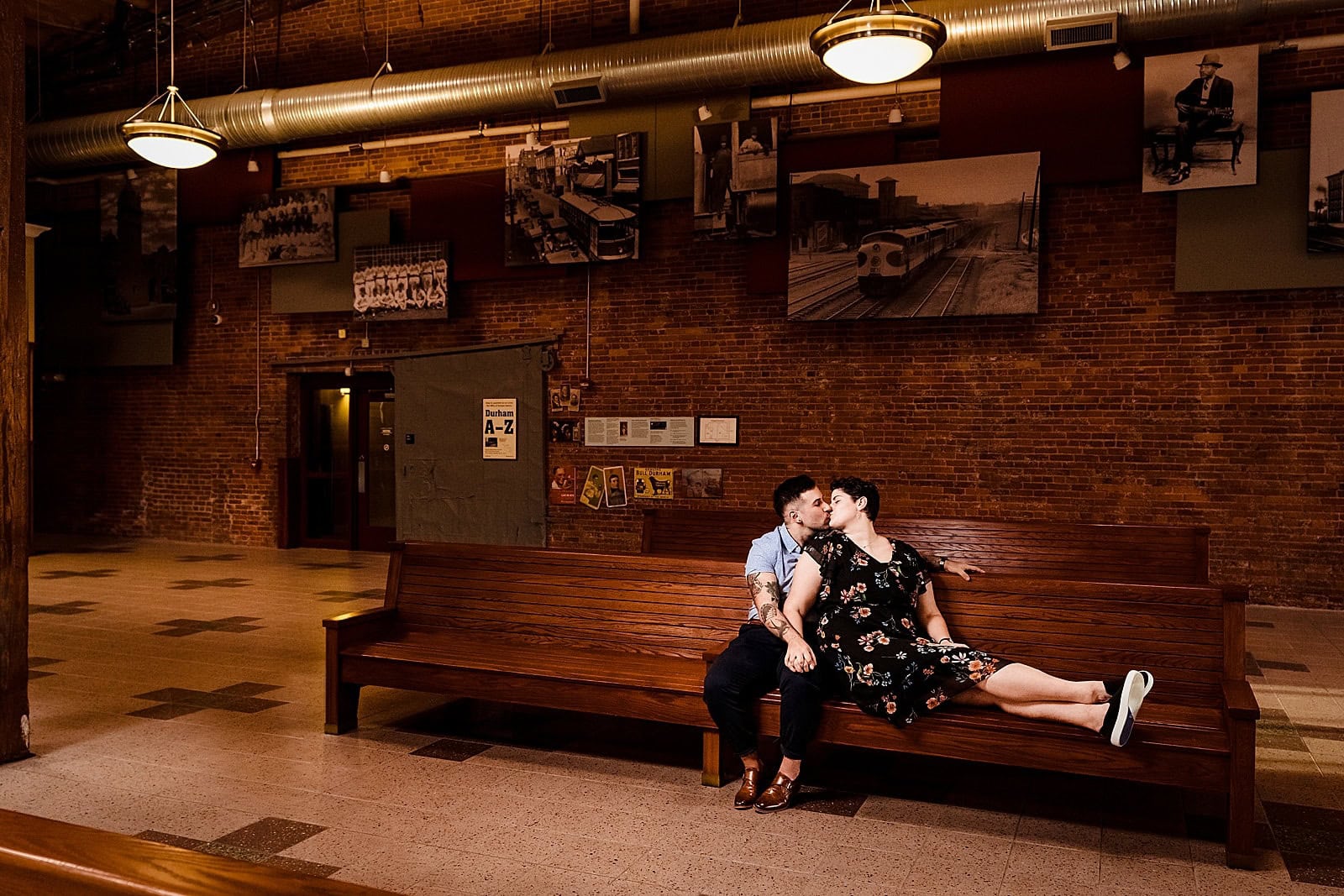 Durham train station engagement photos