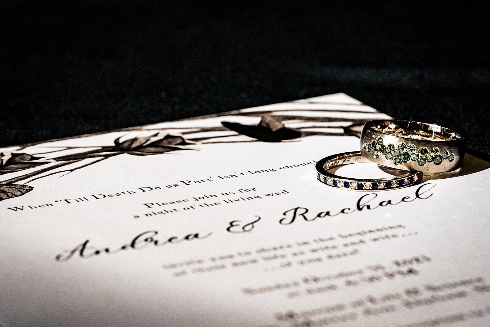 Edgar Allen Poe themed halloween wedding details