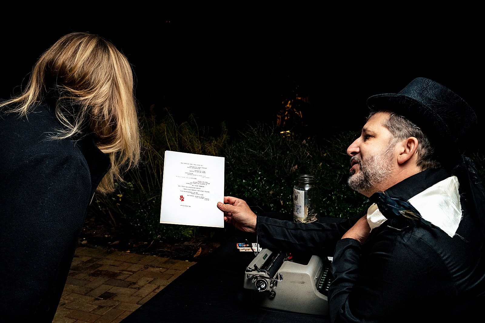 Edgar Allan Poe themed wedding with POEtry from Durham's Poetry Fox
