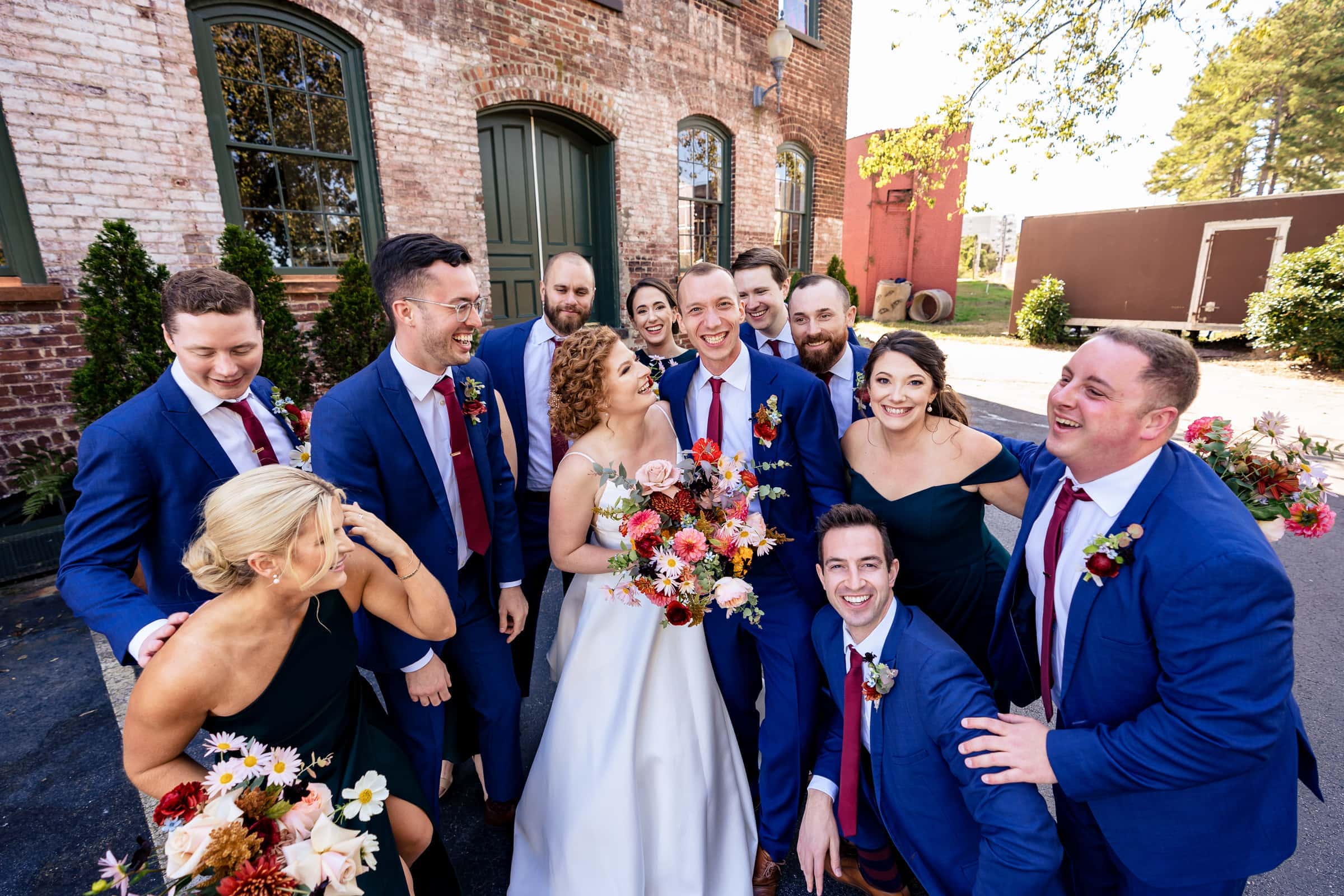 Elon wedding party - the couple met at Elon University, and most of their wedding party also went to Elon | Photos by Kivus & Camera