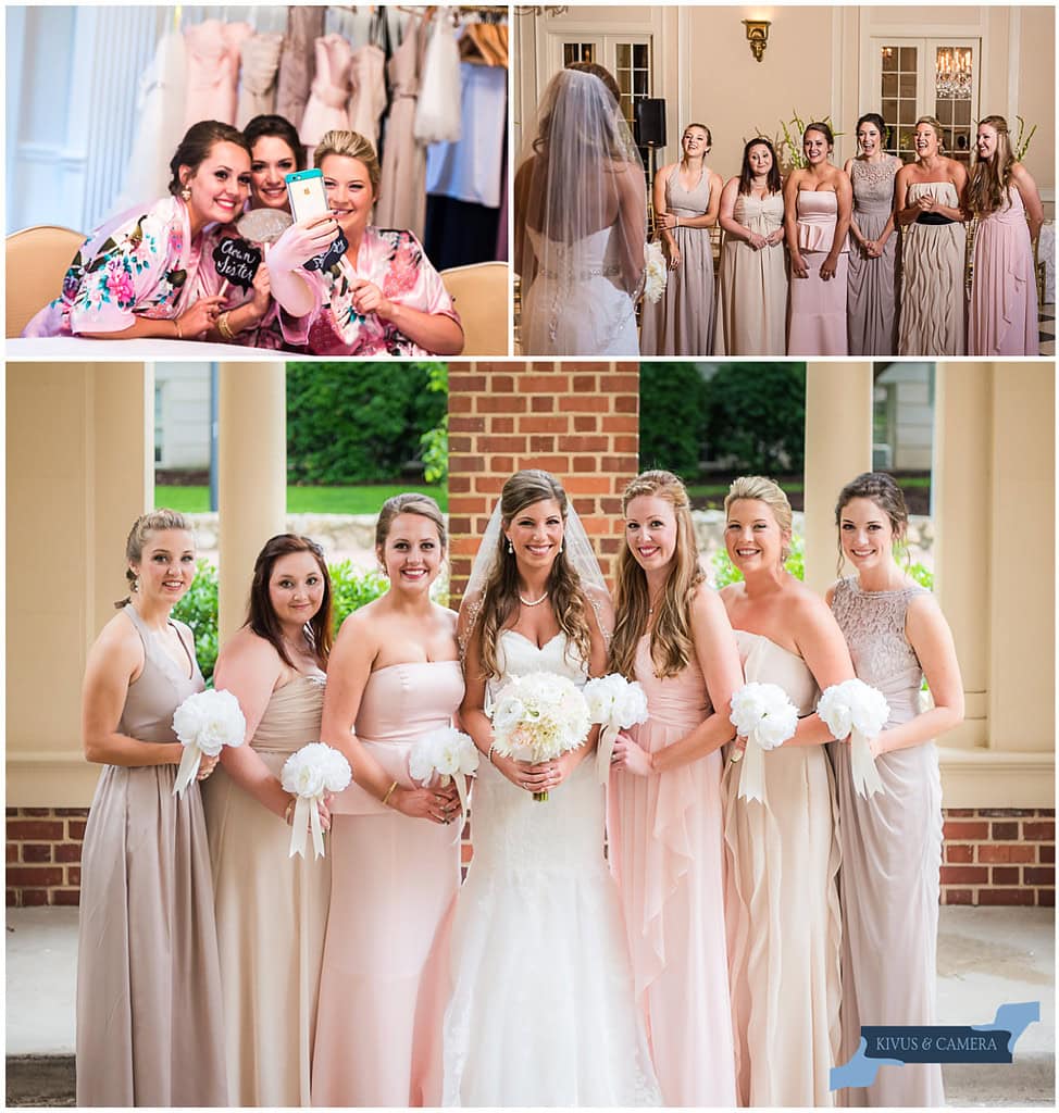 blush and champagne bridesmaid dress