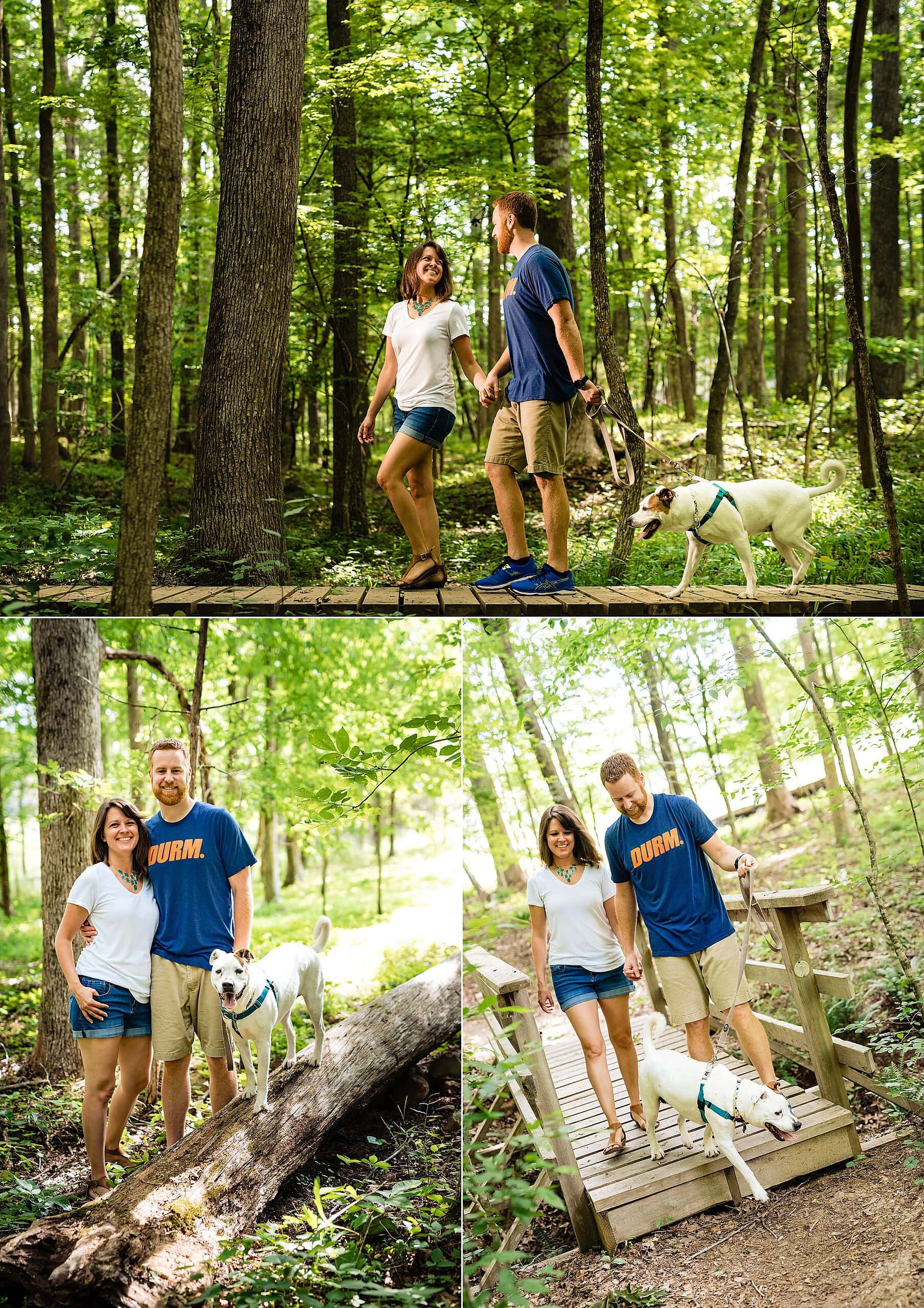 Engagement photos with rescue dog | fun engagement photos, colorful engagement photos, dog at engagement session | kivusandcamera.com