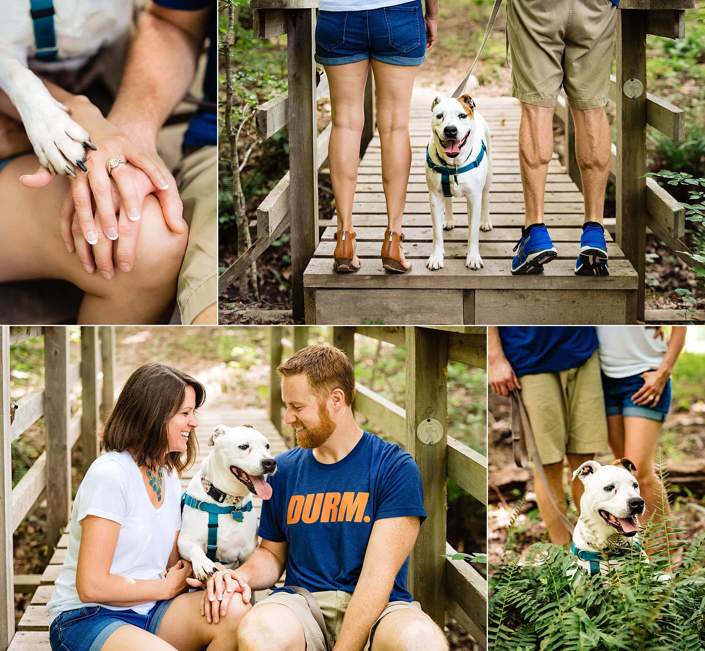 Engagement photos with rescue dog | fun engagement photos, colorful engagement photos, dog at engagement session | kivusandcamera.com