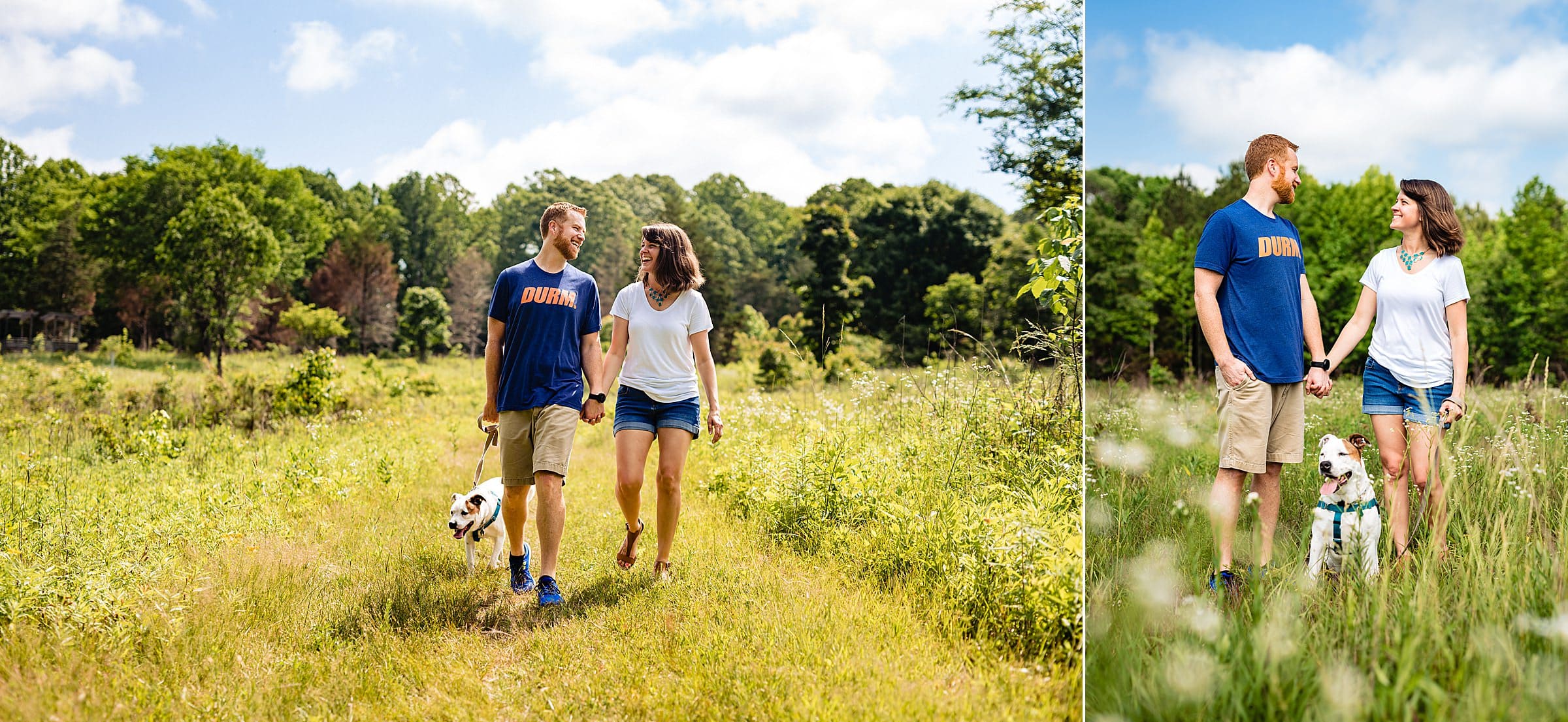 Engagement photos with rescue dog | fun engagement photos, colorful engagement photos, dog at engagement session | kivusandcamera.com