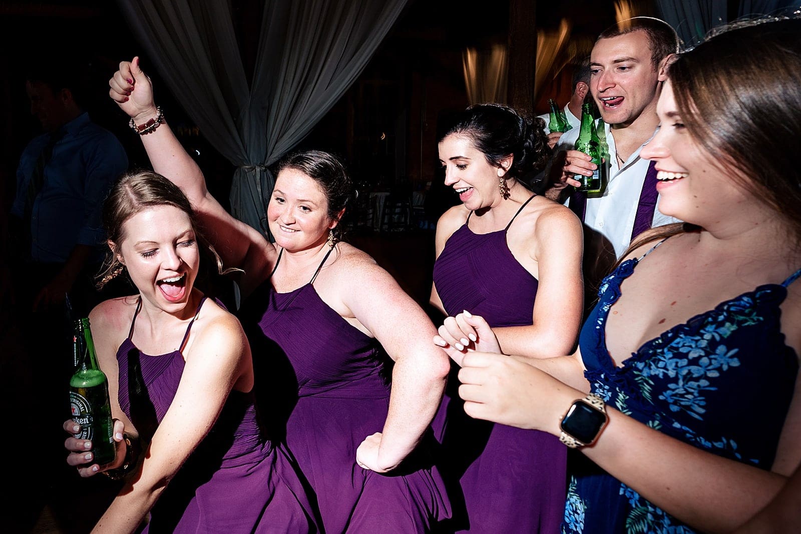 bridesmaids breaking it down on the dancefloor? Sign of a great night