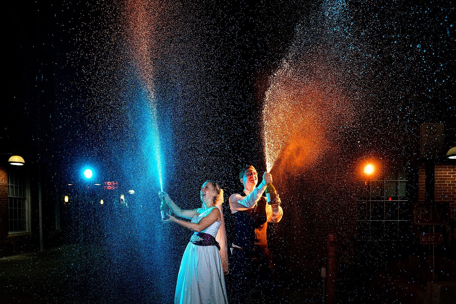 This couple had a champagne spray exit and it was AMAZING. Most fun wedding idea!!