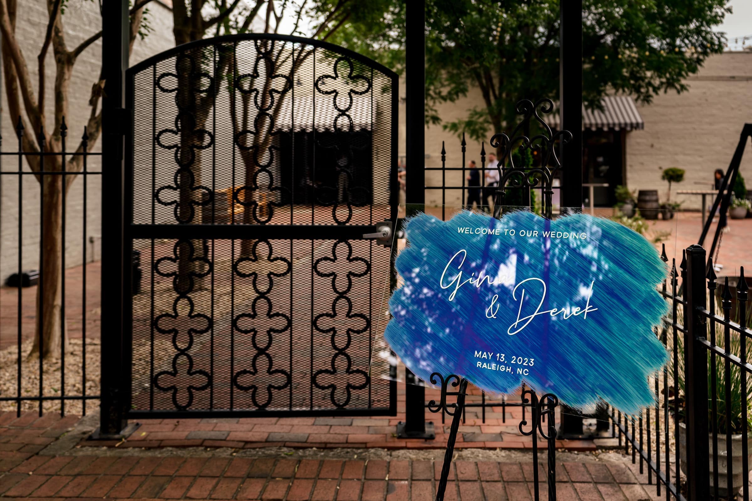 wedding welcome sign at The Grove at City Market | Kivus & Camera
