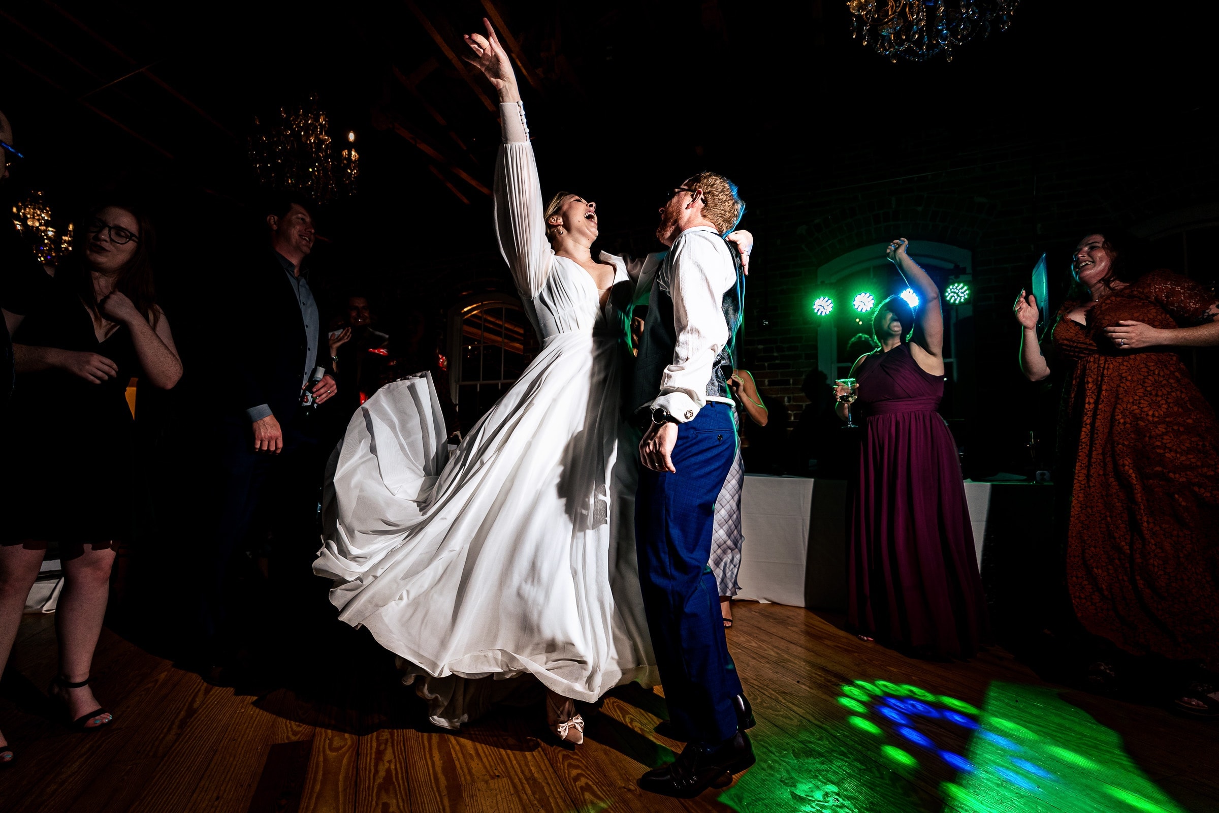 Fun dance floor wedding reception photos | photos by Kivus & Camera