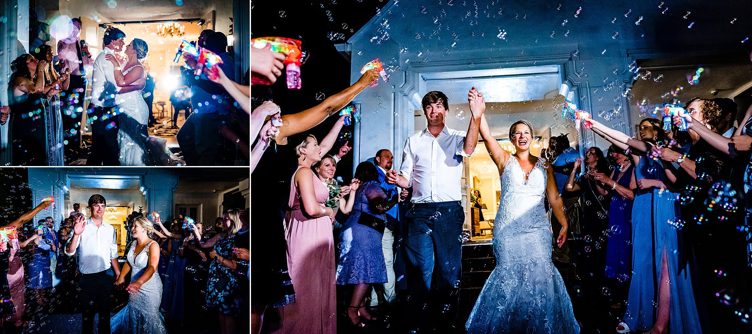 Bubble exit | Hope Valley Country Club Wedding, Wedding, North Carolina Wedding Photographers, Durham Wedding Photographers, Country Club Wedding | kivusandcamera.com
