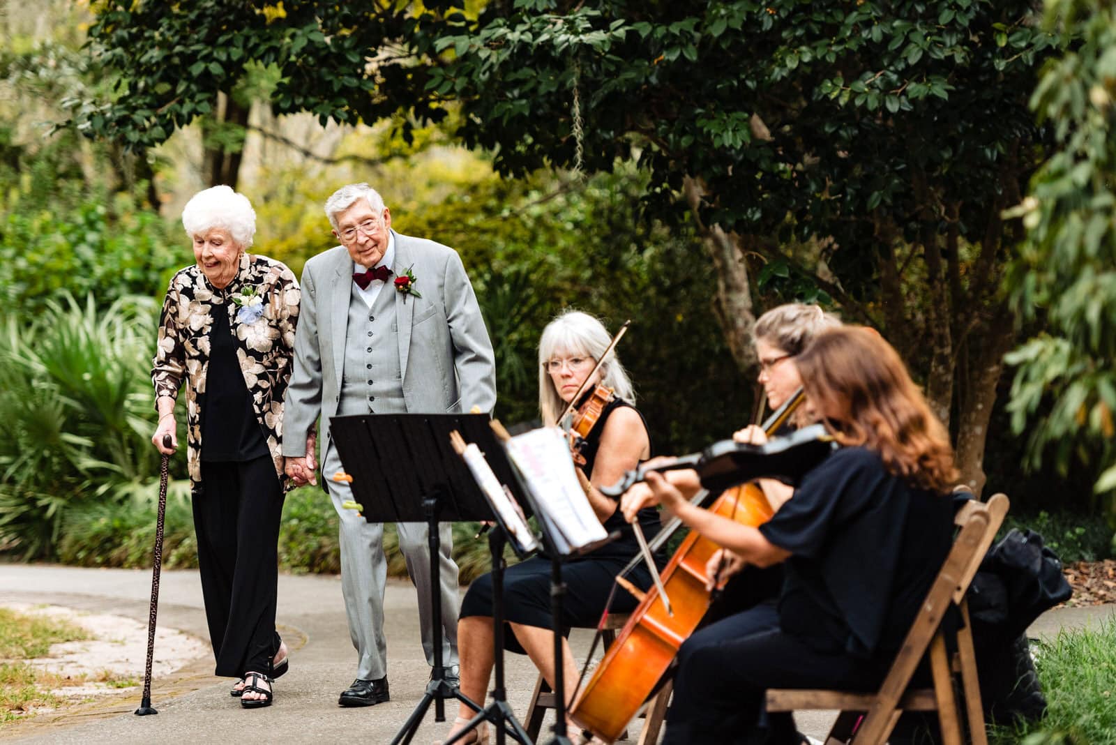 Grandparents of the bride process in to the wedding ceremony | Raleigh wedding photographers