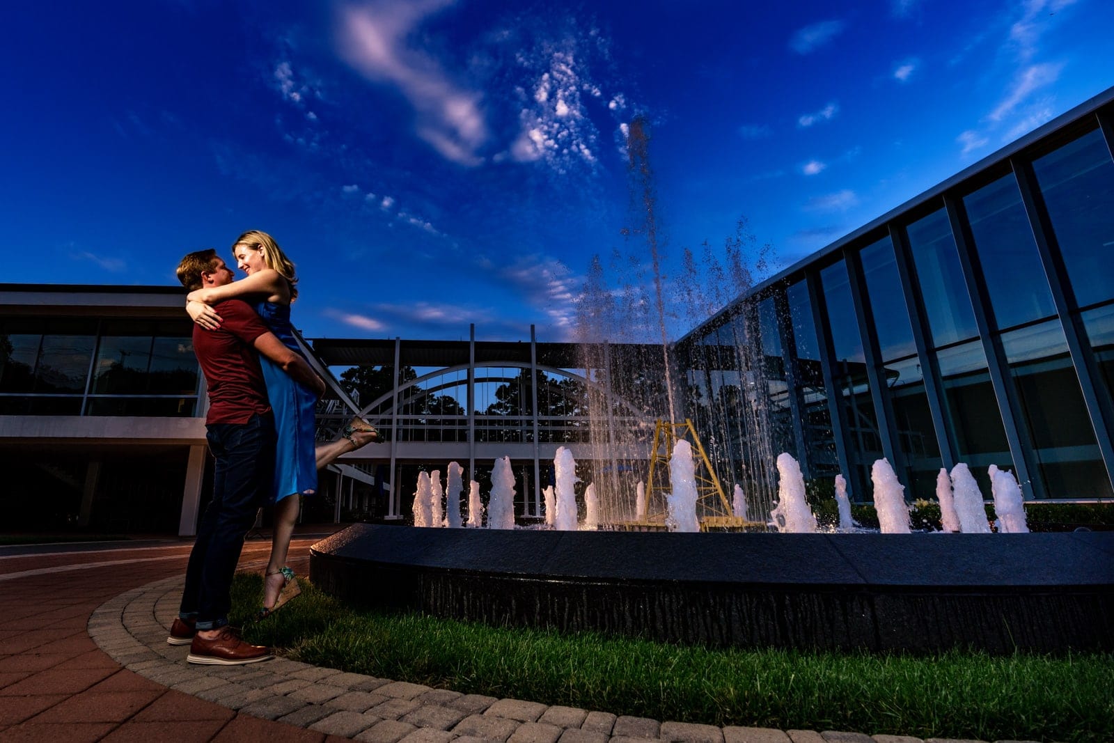 Engagement portraits at WRAL Azalea Garden creative engagement photography at Killjoy Cocktail bar in Raleigh, NC | photos by Kivus & Camera